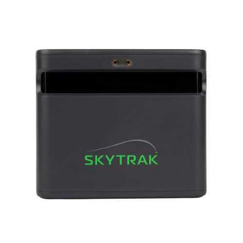 SkyTrak camera-lens face with SKYTRAK wordmark